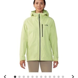 Mountain Hardwear Women's Light Green Rain Jacket